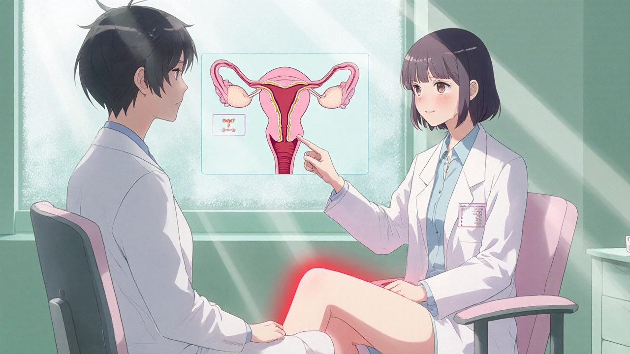 Femme discutant avec un médecin, illustrant les risques de thrombose liés à l’éthinylestradiol.