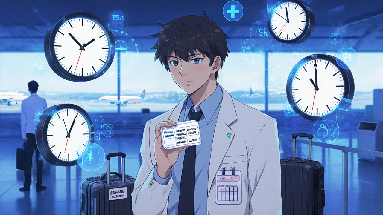 Comment bien planifier la prise d'antibiotiques et d'antipaludéens lors de voyages à travers les fuseaux horaires