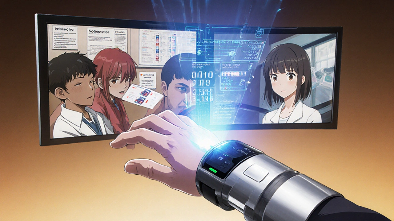 Dispositif portable affichant en temps réel le taux de cyclosporine dans le sang.