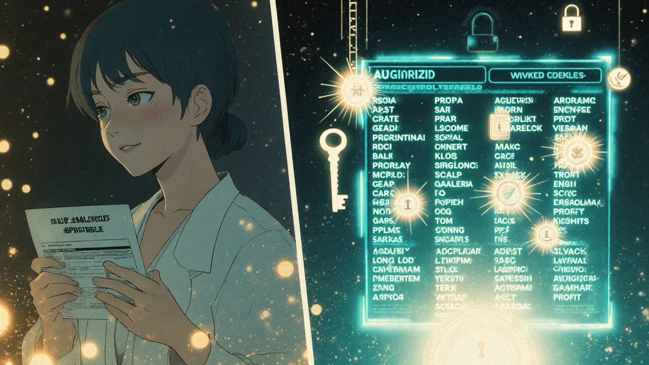 Patient préoccupé à gauche, base de données FDA montrant peu de médicaments disponibles en version générique autorisée à droite.