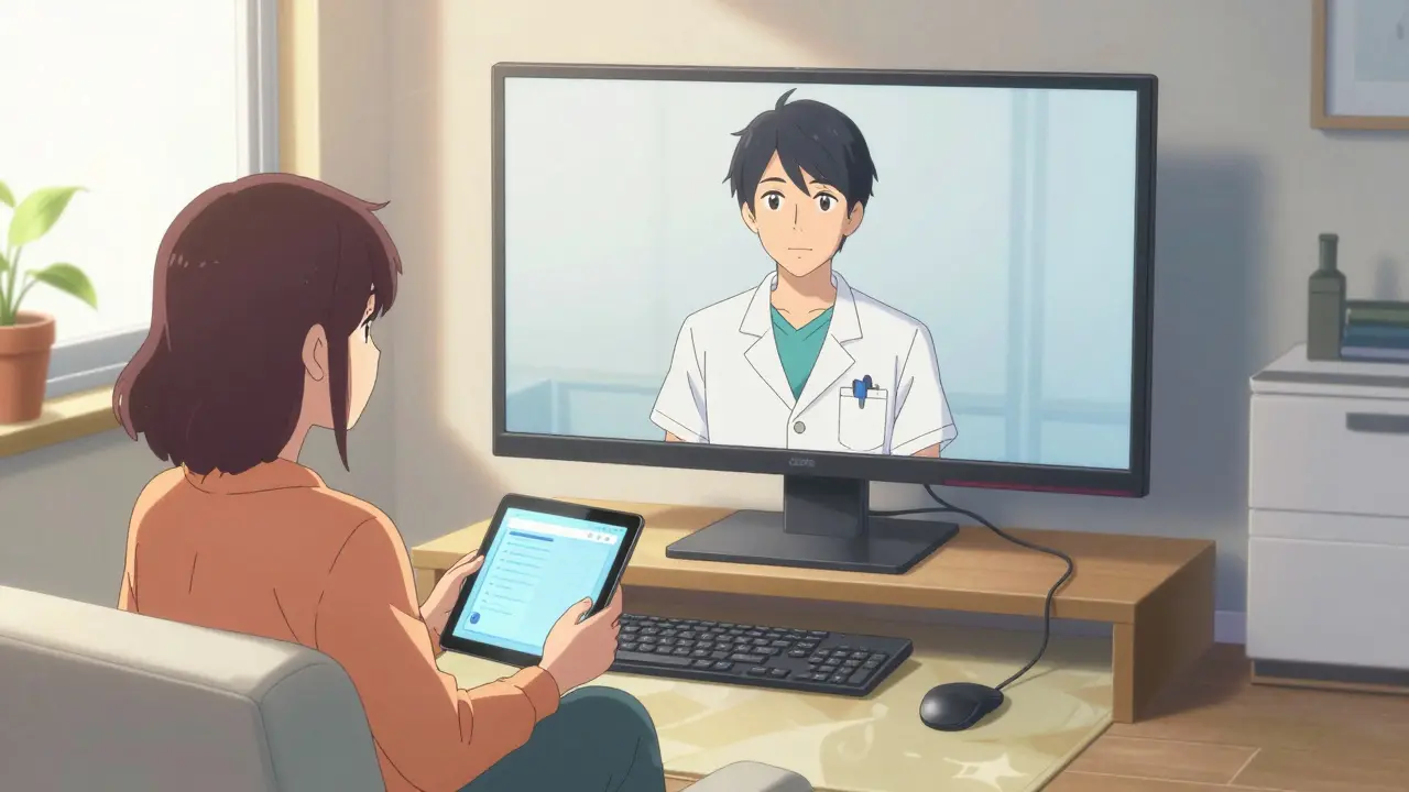 Consultation de télémédecine sécurisée entre un médecin et un patient