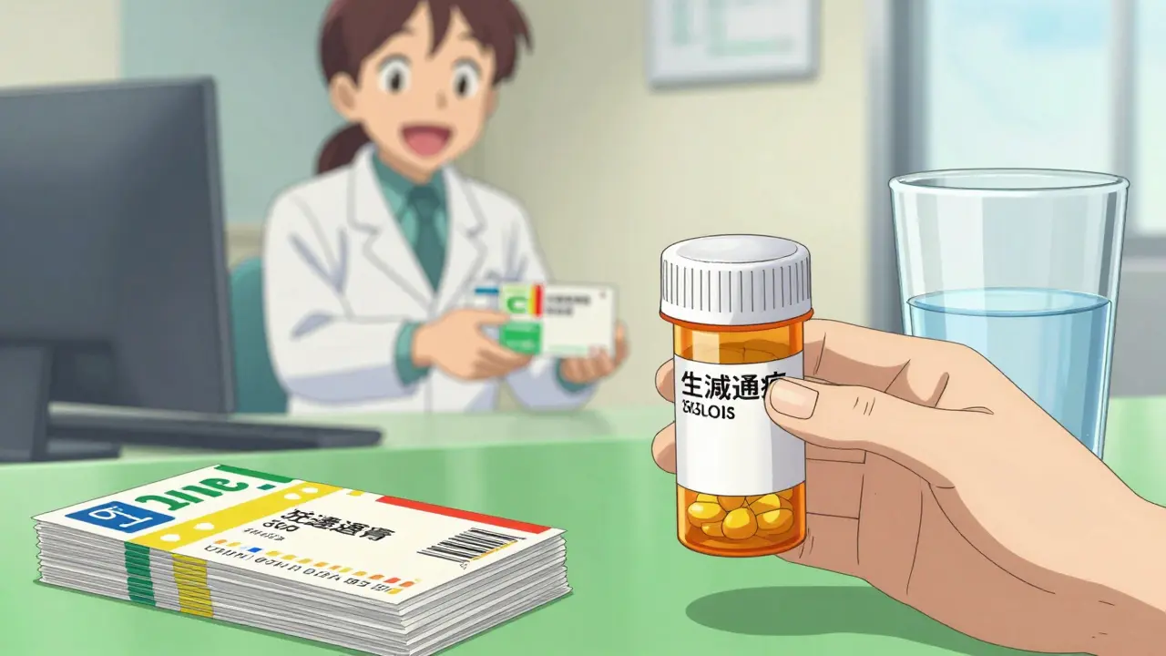 Médicaments et bons de réduction pour l'économie, style anime